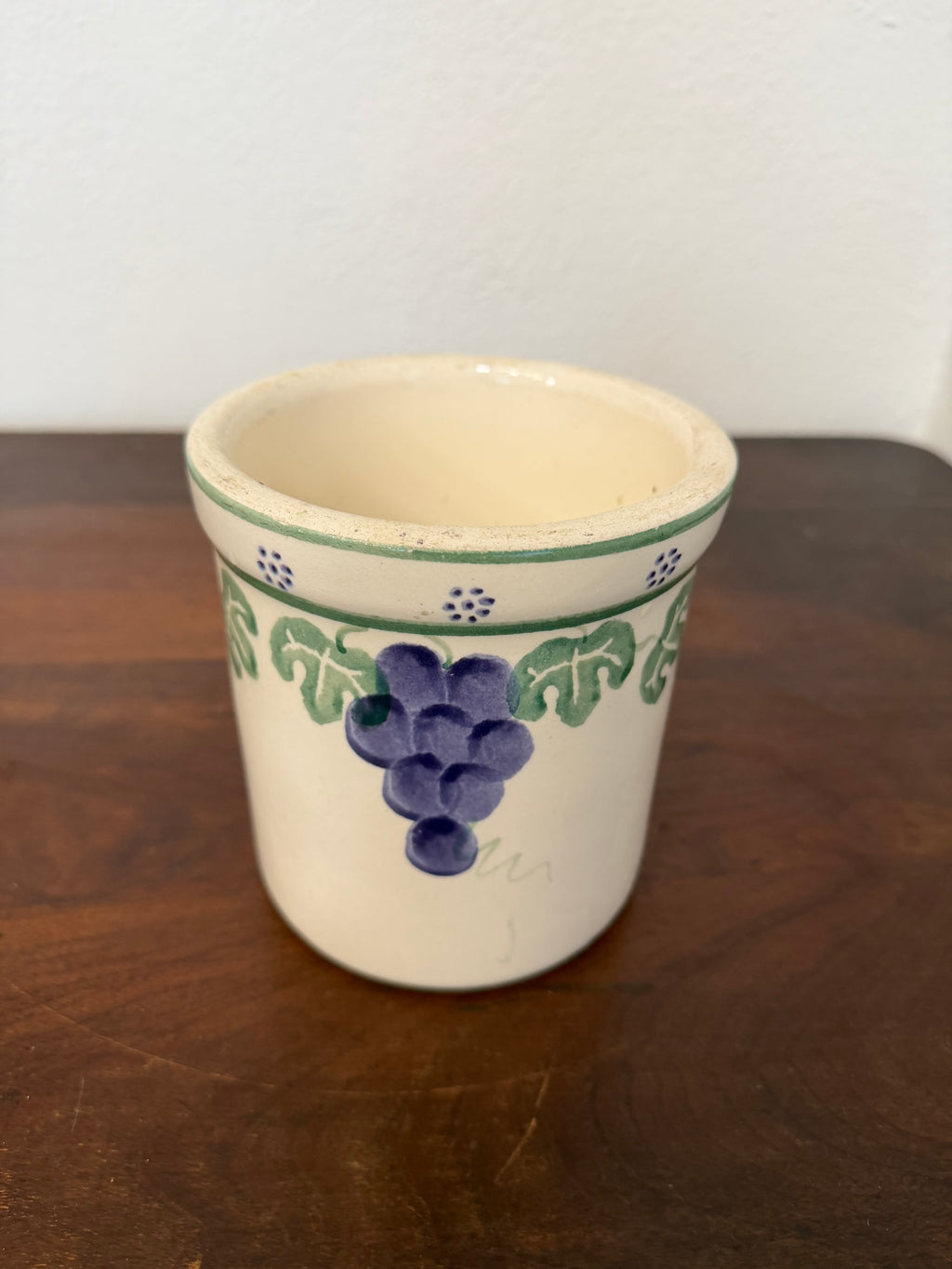 Vintage Tuscan Style Grape Crock