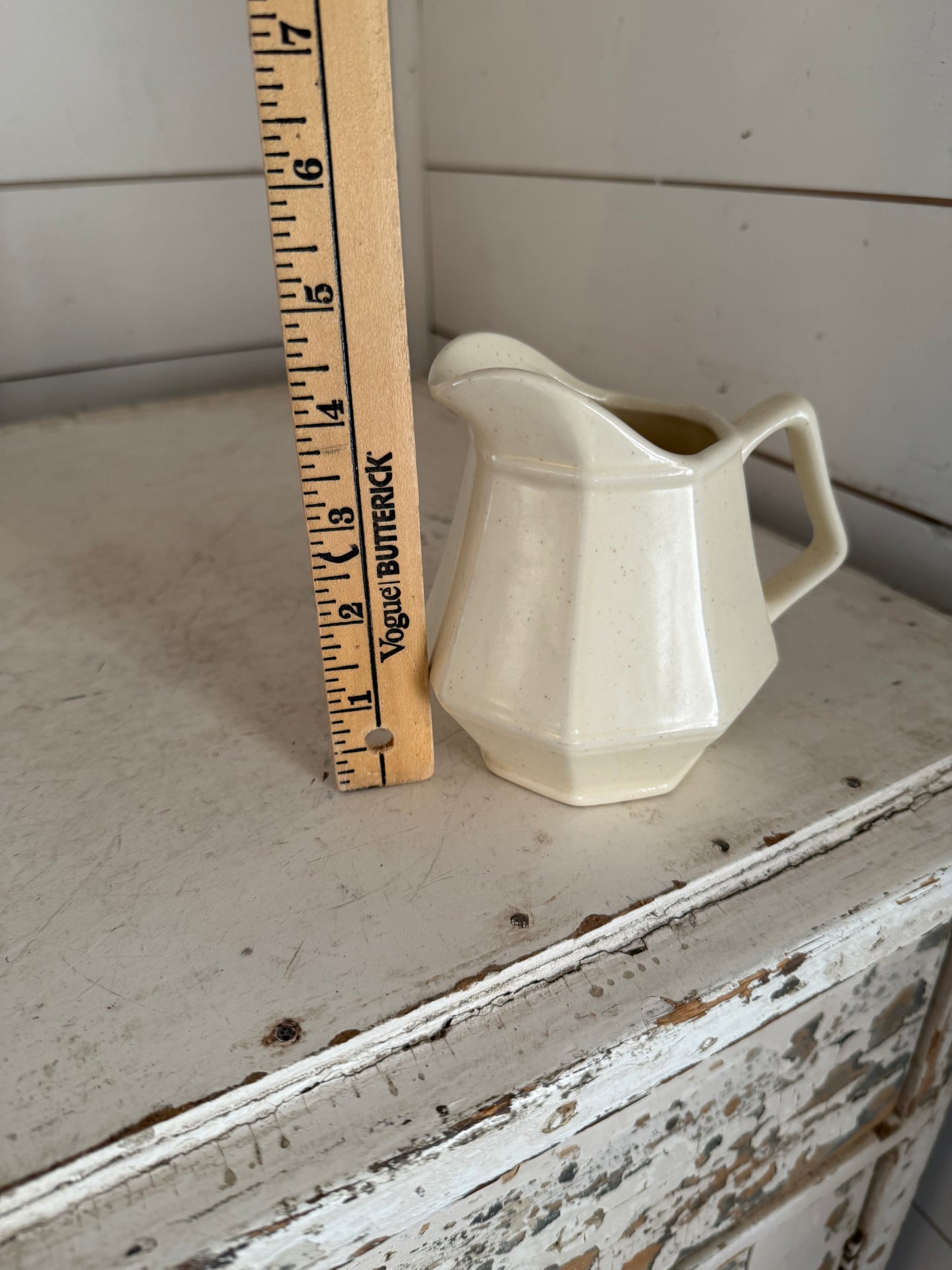 Cream stoneware creamer