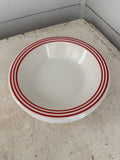 Stoneware bowl with red stripes sold individually