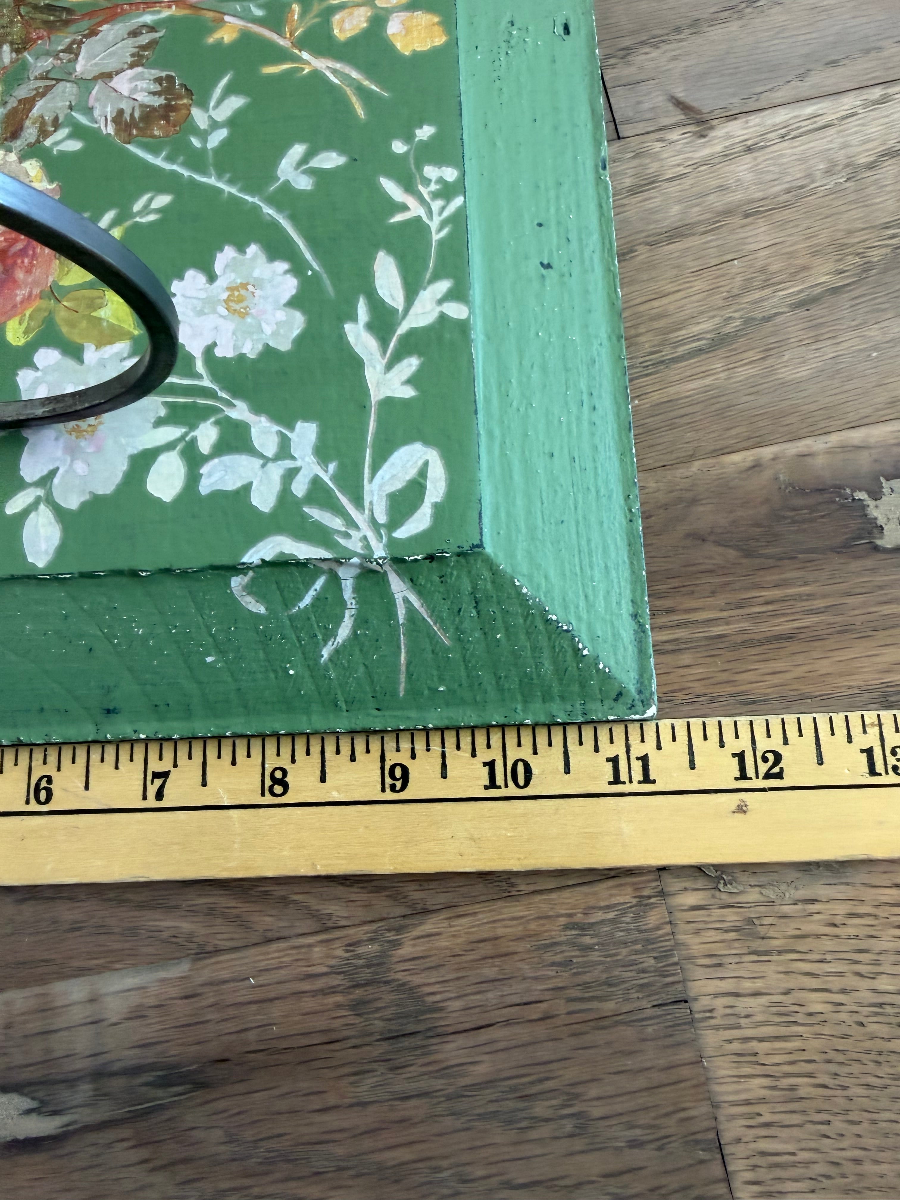 Hand Painted Coat Rack with Glass Knobs