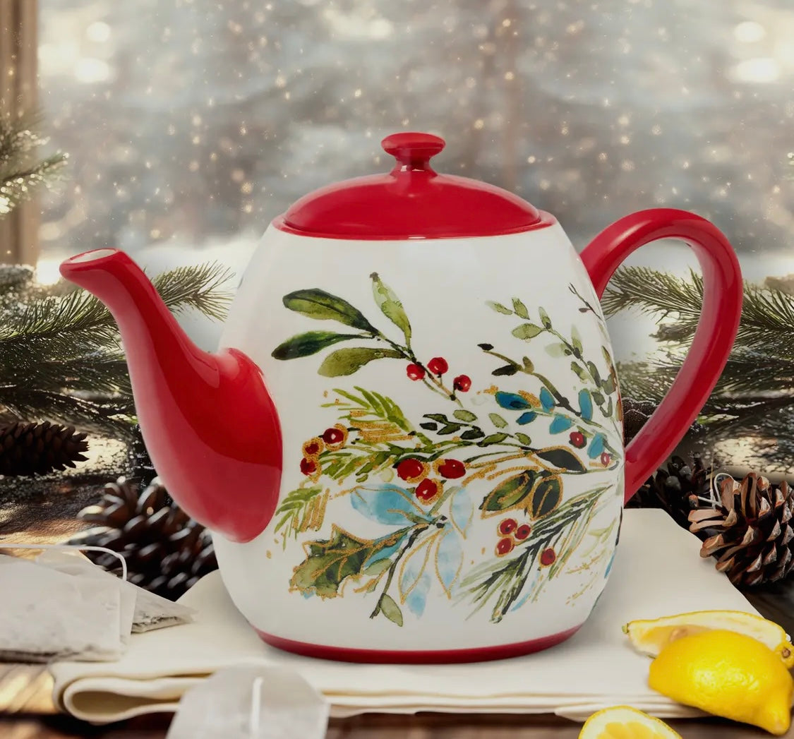 Christmas Gatherings Holiday Teapot