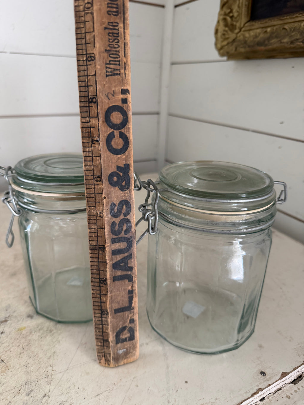 Green glass hermetic jar sold individually