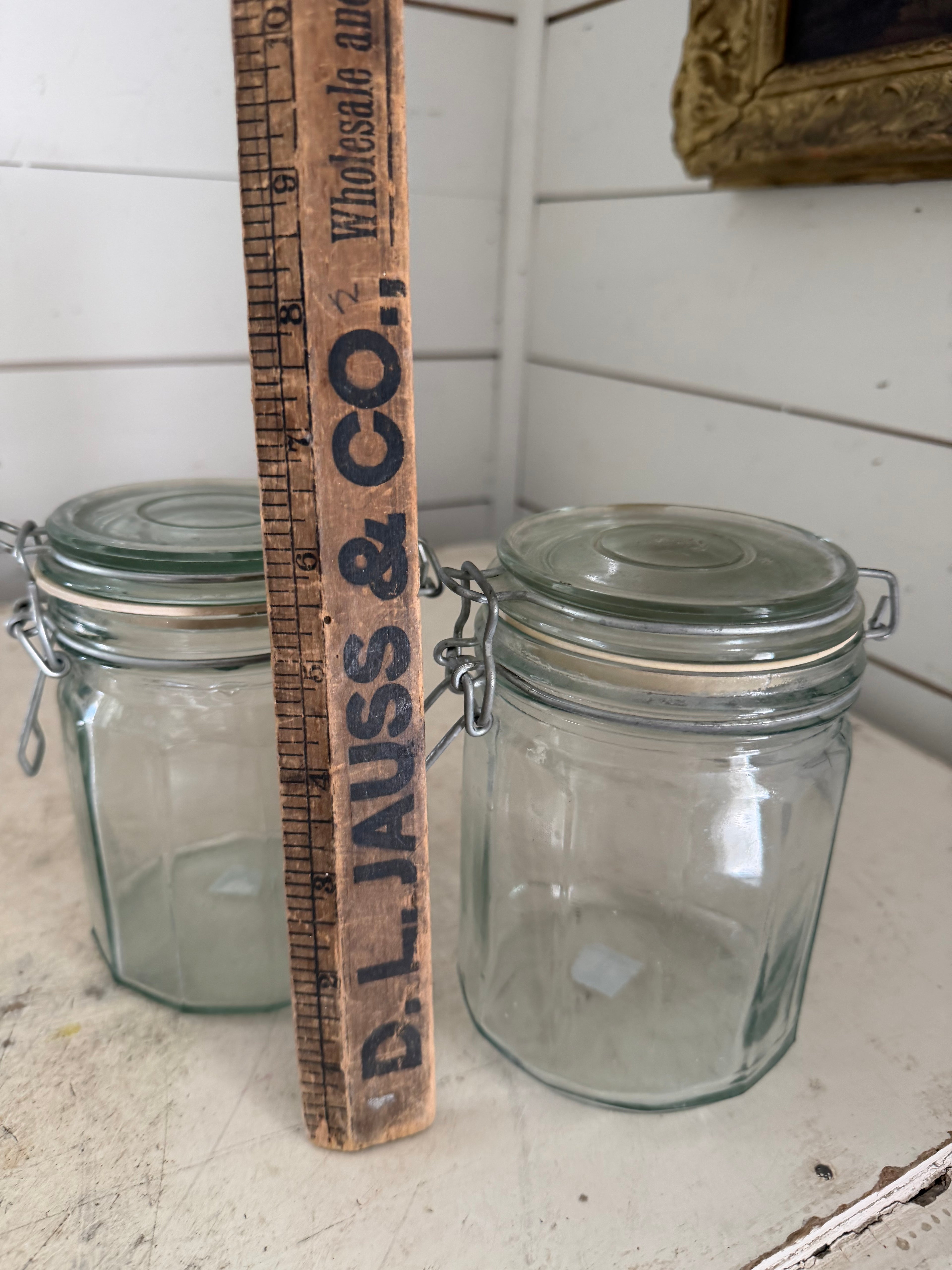 Green glass hermetic jar sold individually