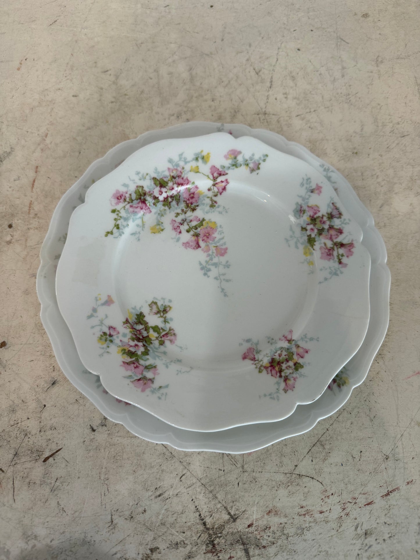 Limoges plate Set - small plate has chips on back