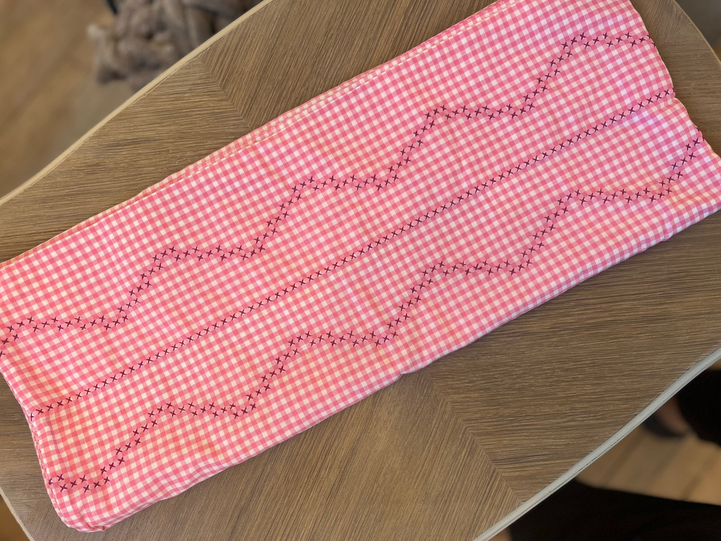 Pink Checkered Pillowcase