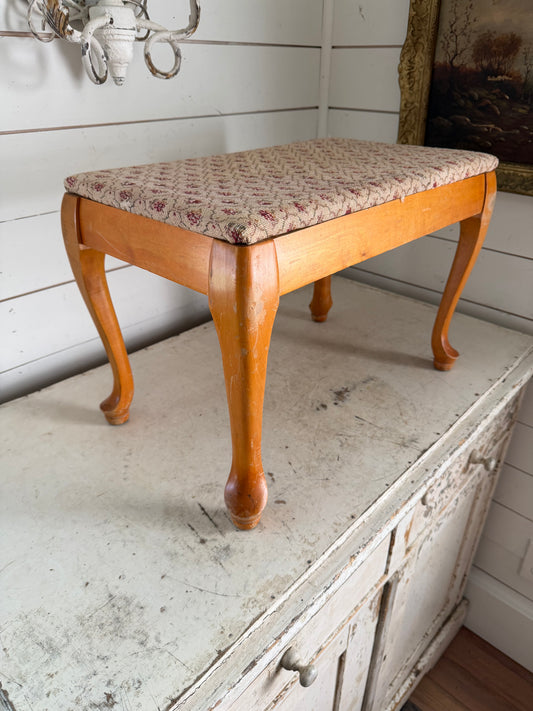 Queen Ann Style Short Bench/Footstool - Will Get Makeover
