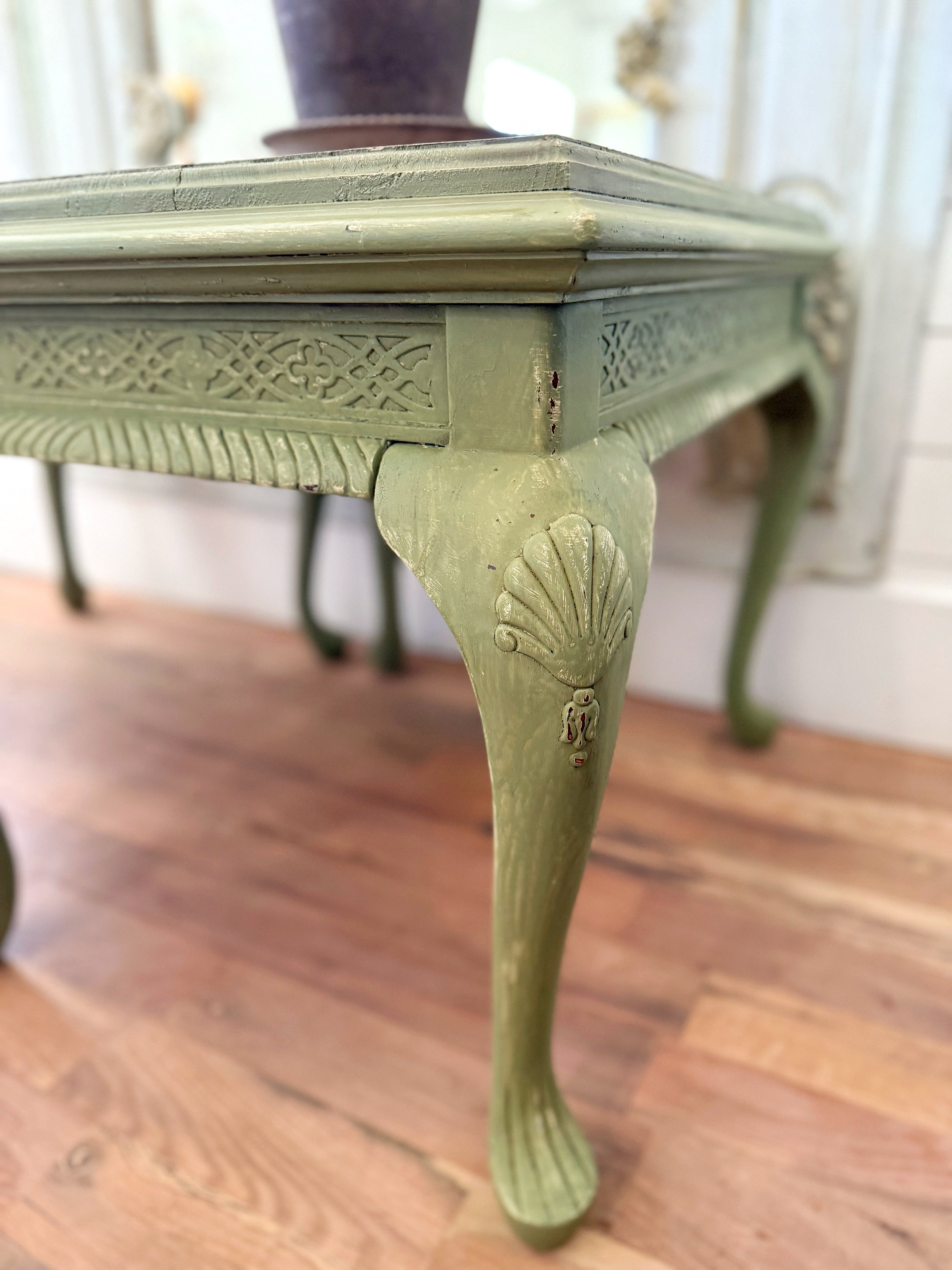 French Country Cottage Hand Painted Solid Wood Side Table Set