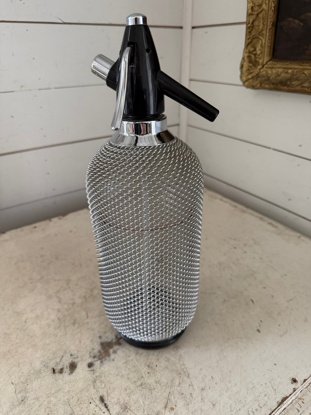Vintage glass soda siphon (seltzer bottle)