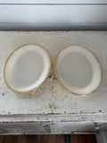 Fire-King Oven Ware 12 x 9 Swirl Pattern with White & Gold trim, Milk Glass - Sold Individually