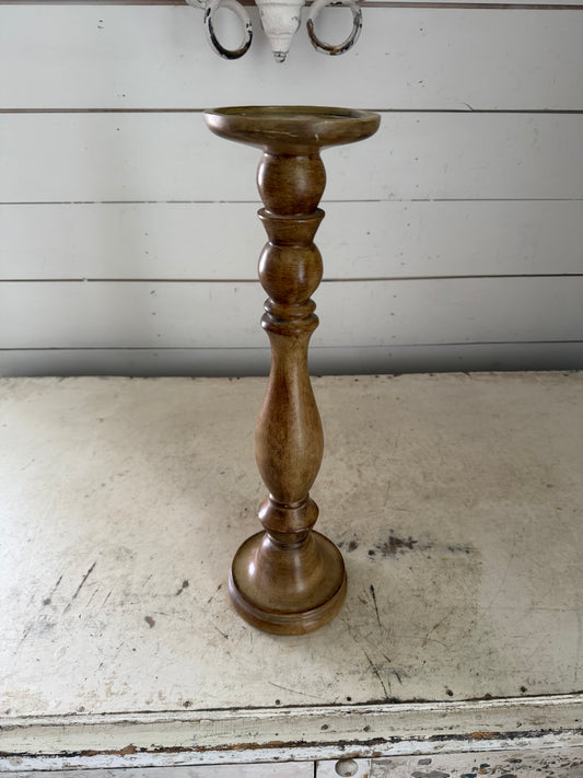Large Turned Wood Candlestick Will Get Makeover 17”