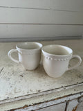 Pottery Barn Emma Beaded Stoneware Mug in True White - SOLD INDIVIDUALLY