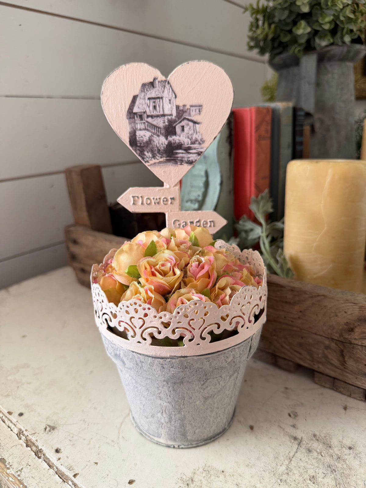 Heart Planter with roses included