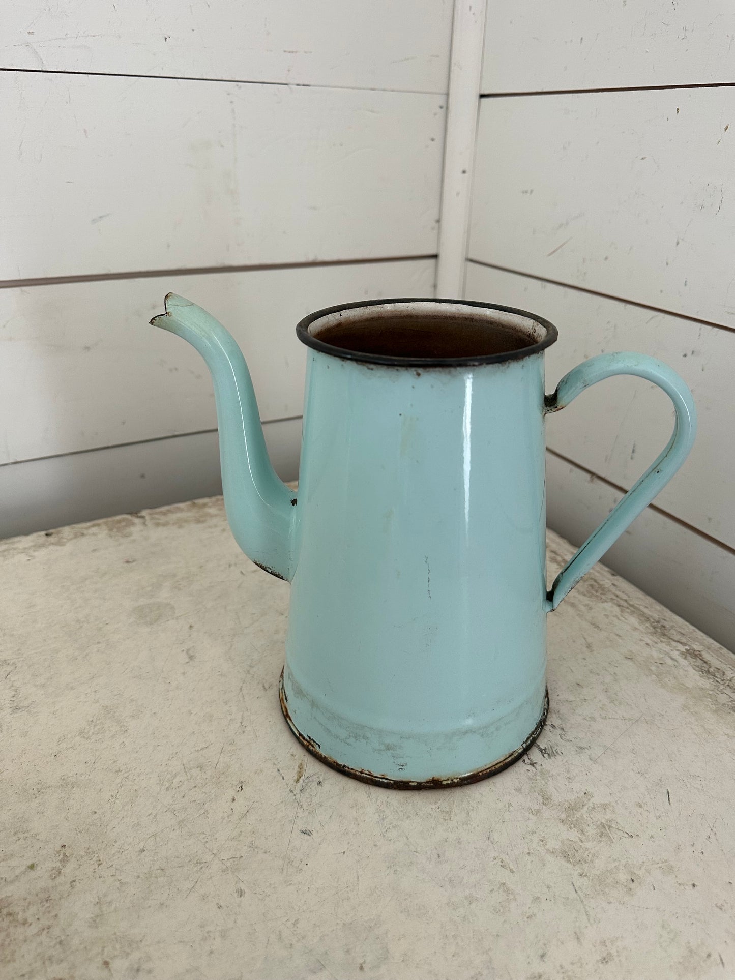 Antique French Enamel Coffee Mint  no lid