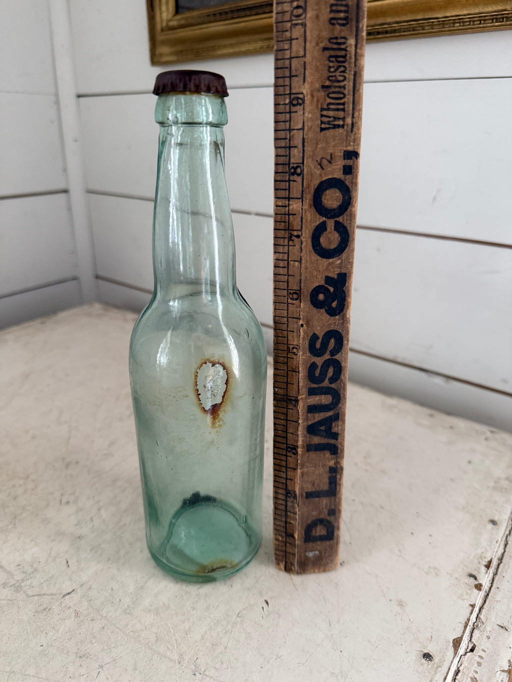 Antique blue glass bottle