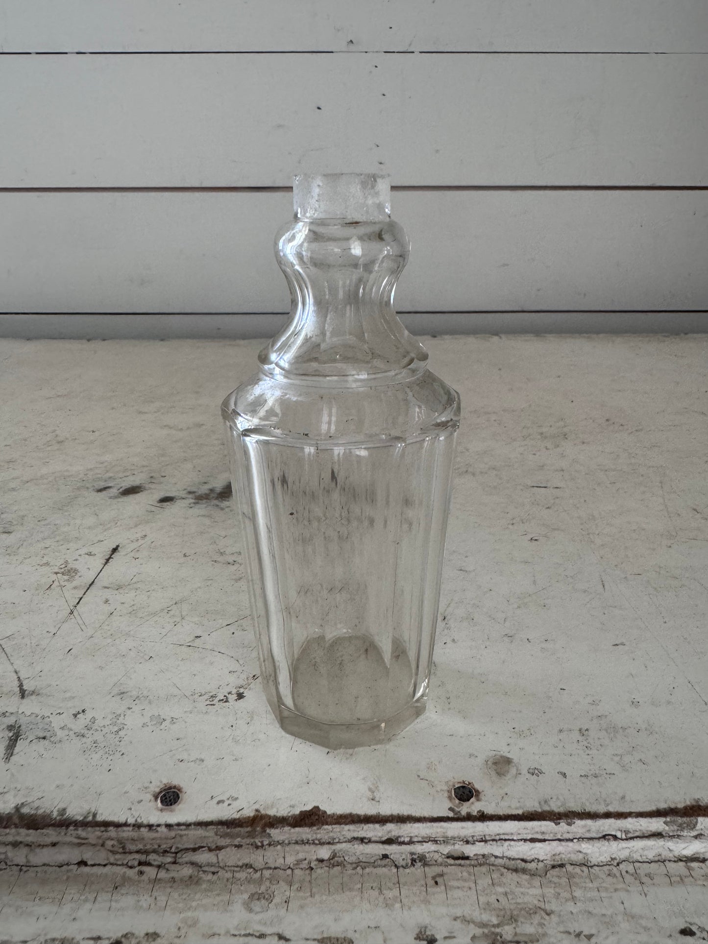 Antique Clear Glass Oil Cruset (missing Stopper)