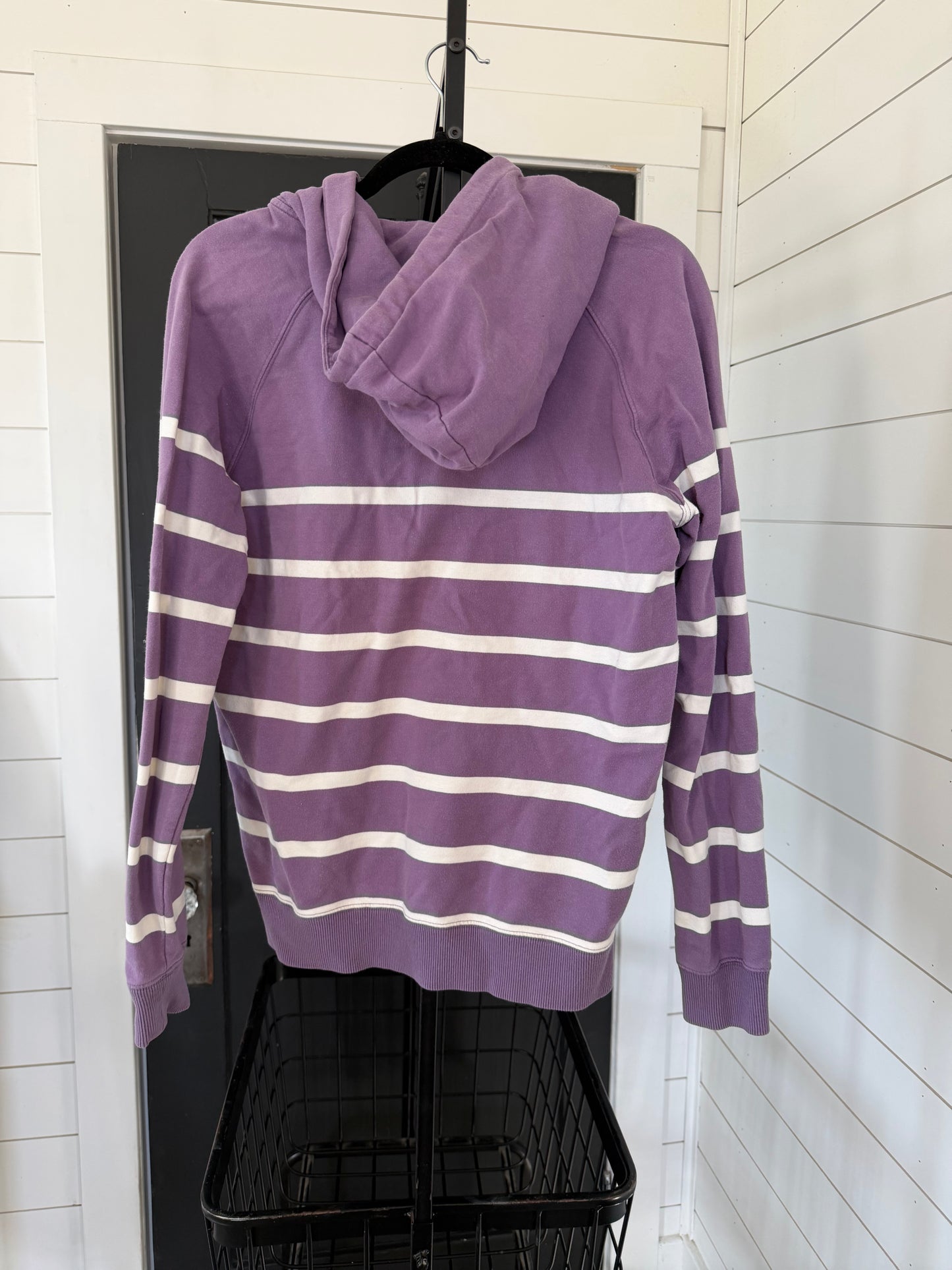 Purple and White Hooded Joules Rugby stripe top - US 8 small