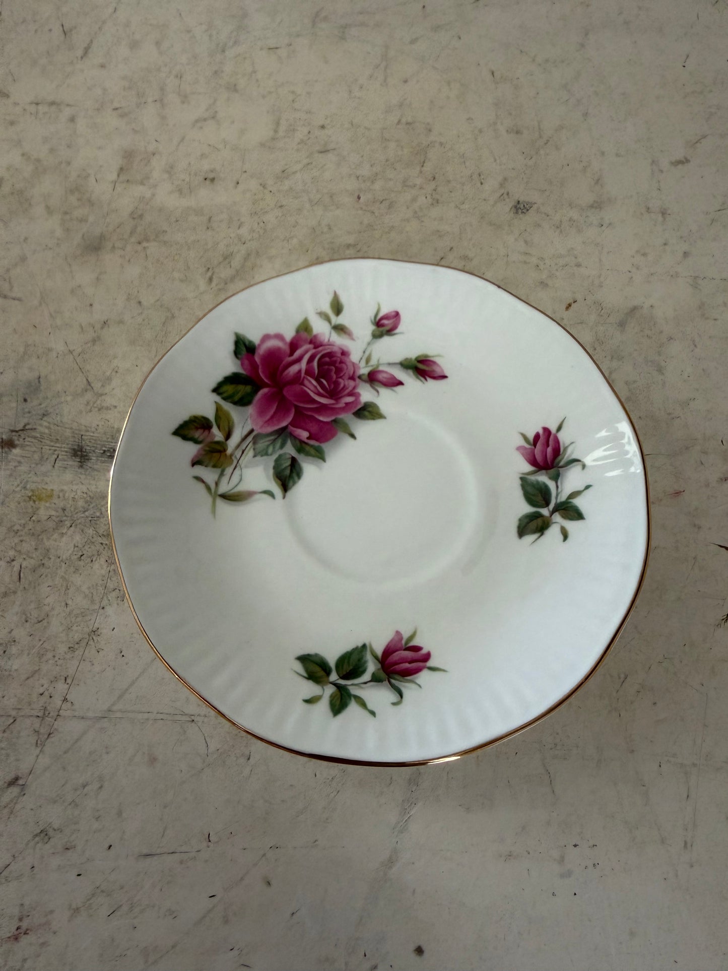 Vintage rose bone, China, saucer