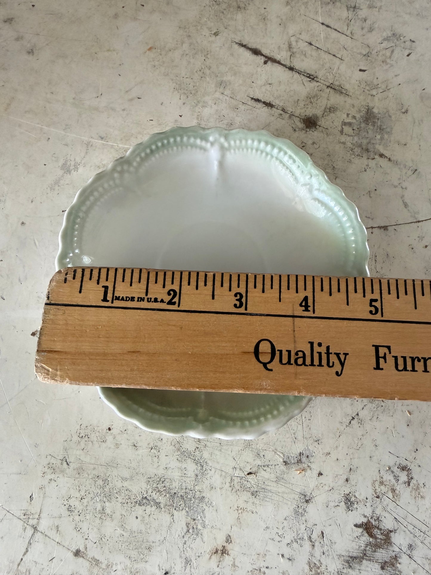 Leuchtenburg Germany Green porcelain saucer Plate