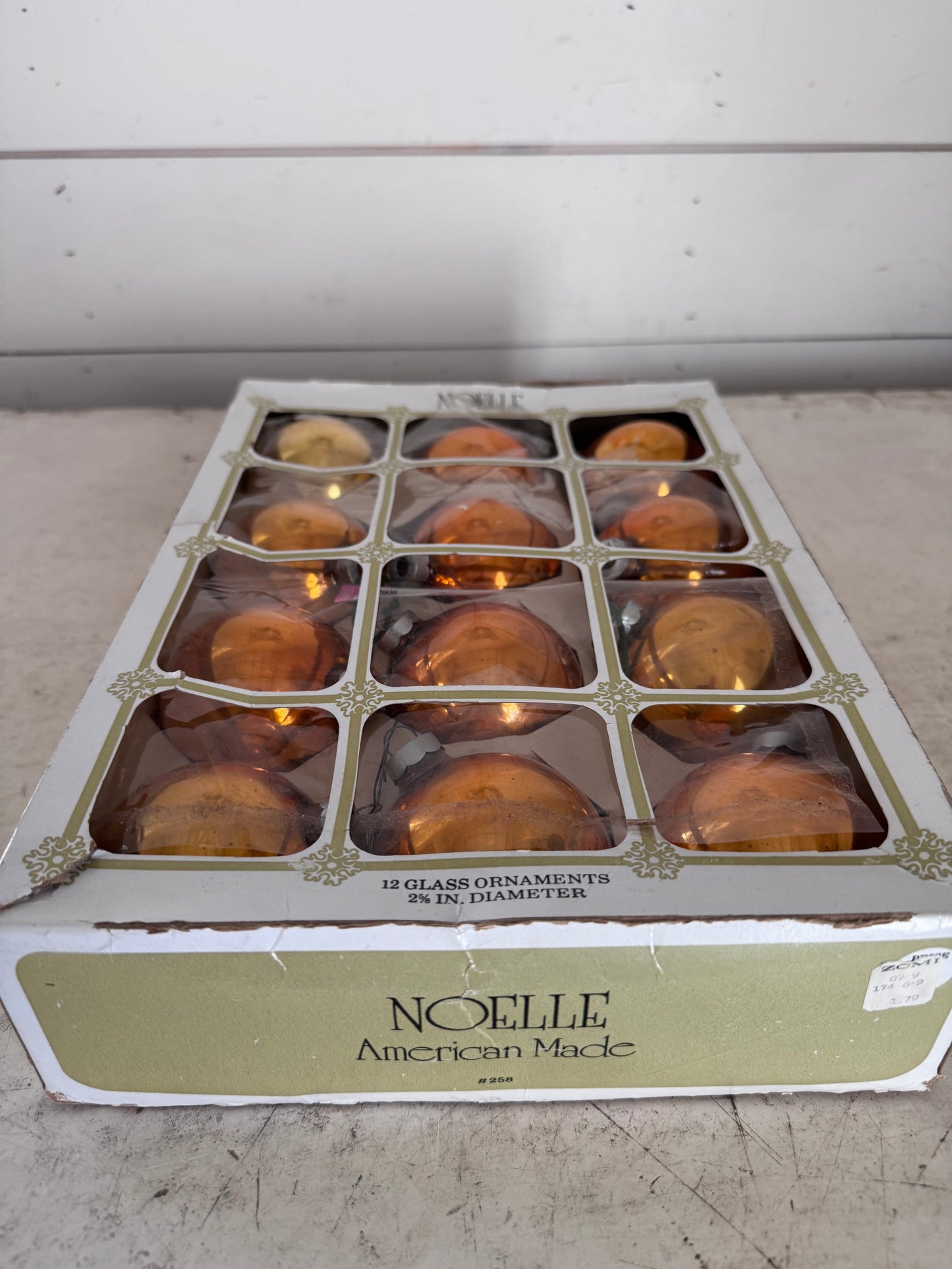 Vintage Noelle Mercury Glass Ornaments set of 12