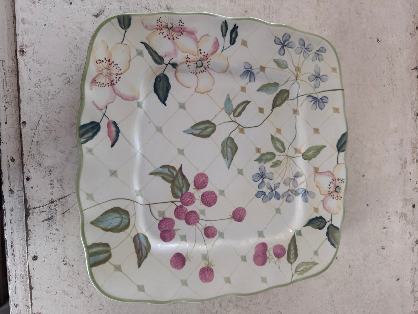 Tracey Porter Evelyn Collection Hand Painted Square Plates - sold individually