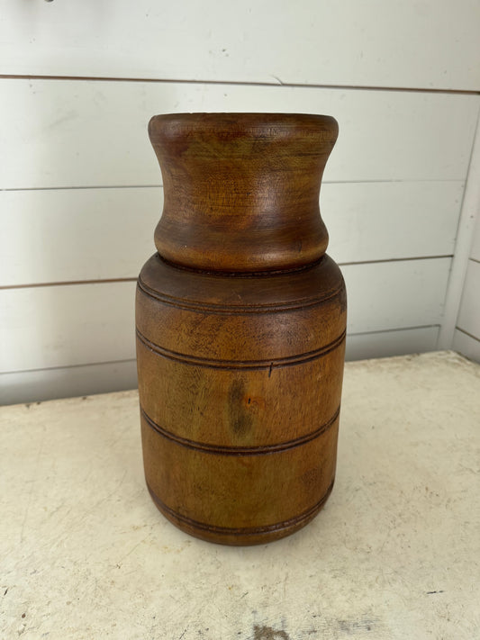 Antique Solid Wood Hand Turned Water Jug