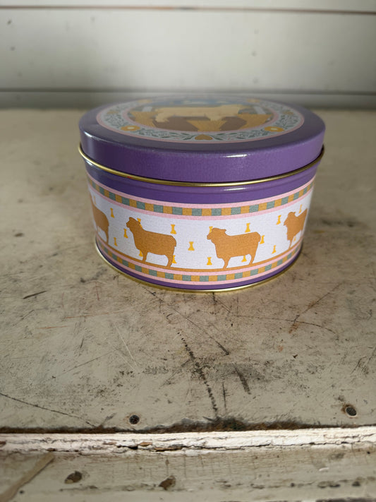 Vintage Round Tin with Sheep in the Haystacks Image