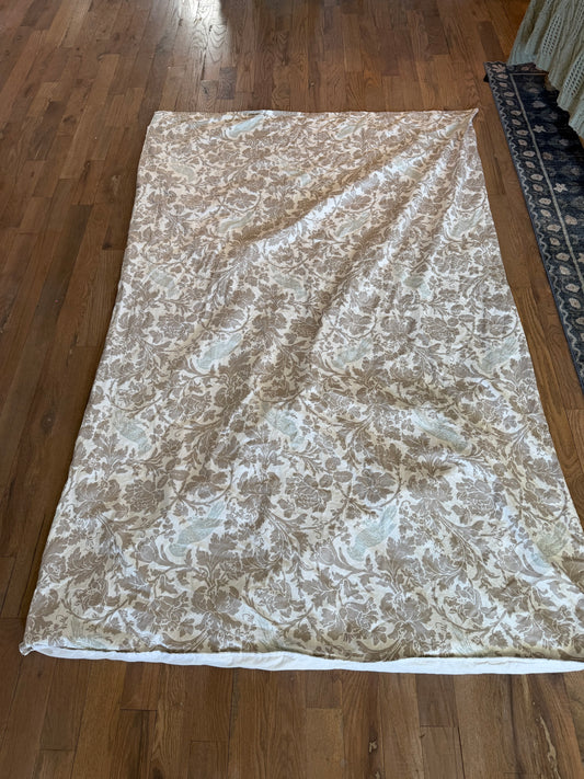 Twin Size Duvet cover with birds and floral pattern