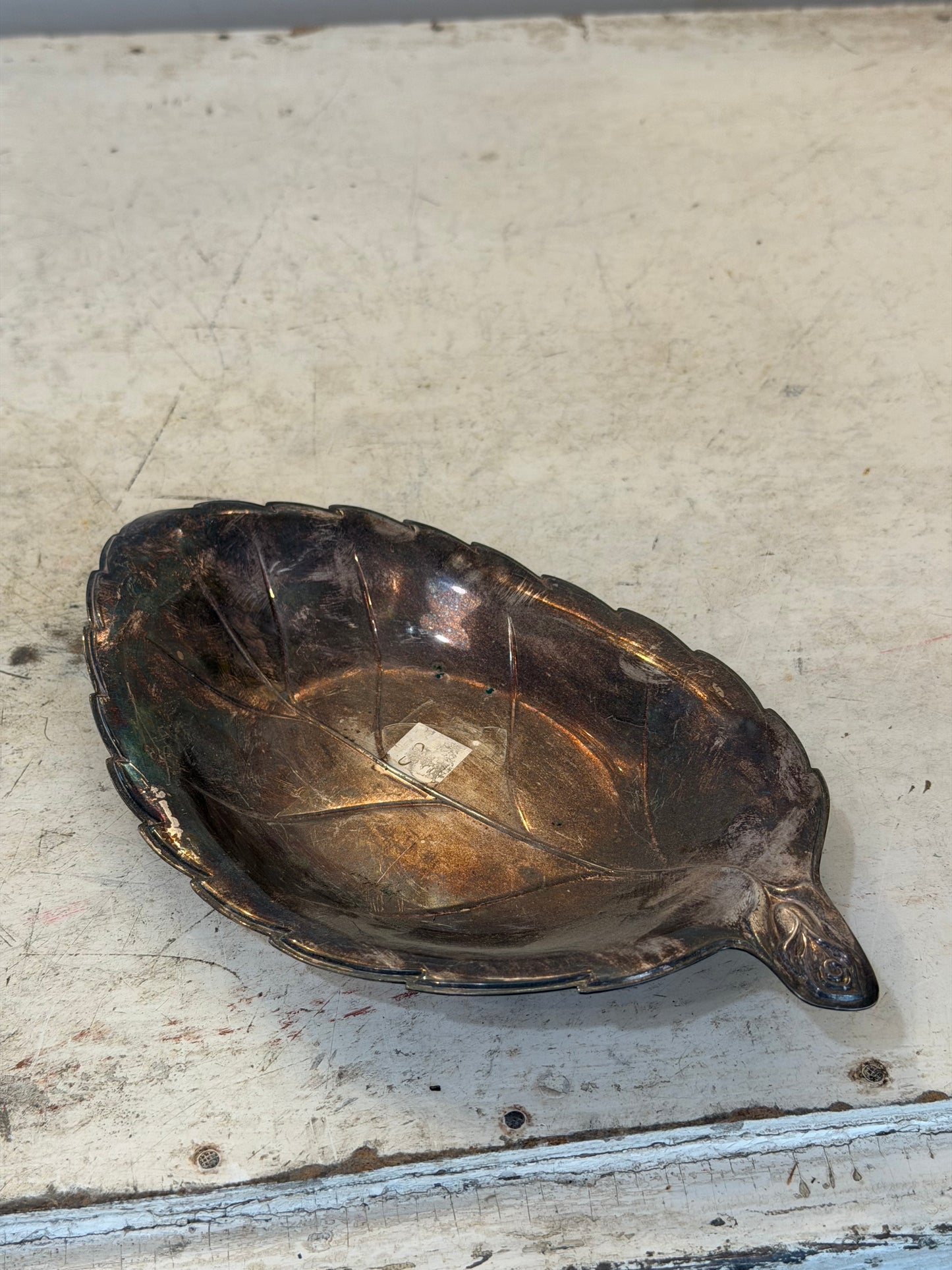 Vintage International Silver Company Metal Leaf Tray