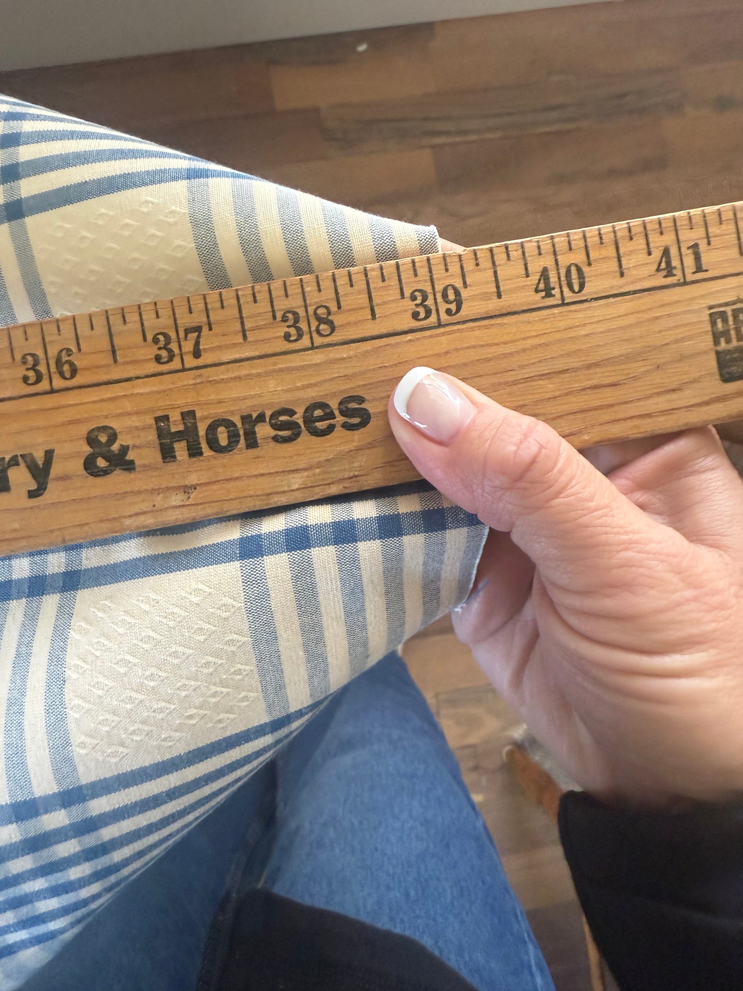 Vintage French Plaid Fabric Remnant