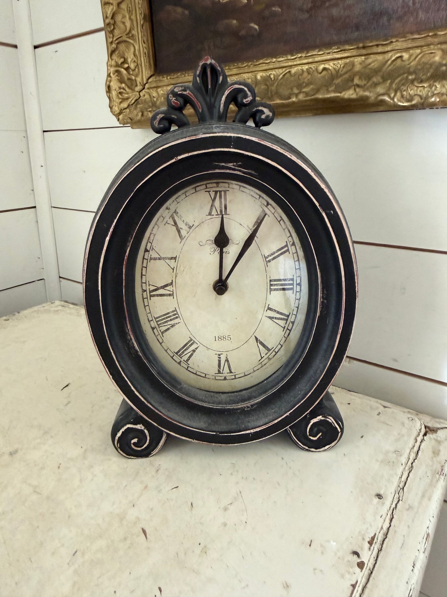 Black Oval Mantle Clock