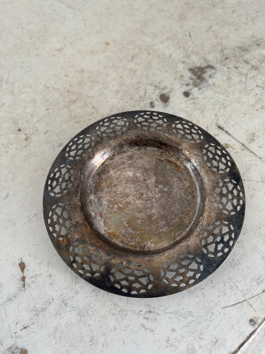 Silverplate Candle Holder / Coaster