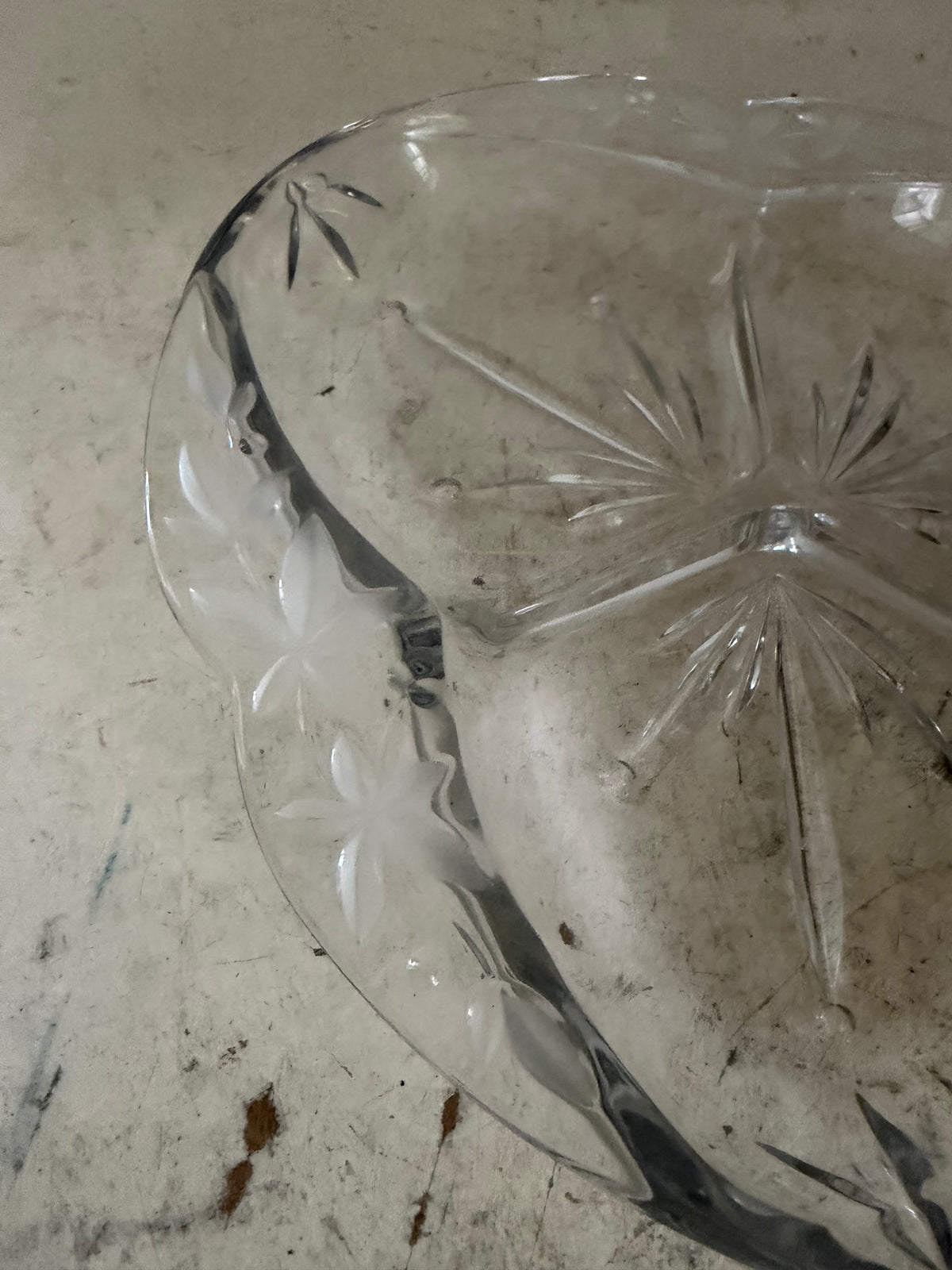 Vintage divided crystal dish