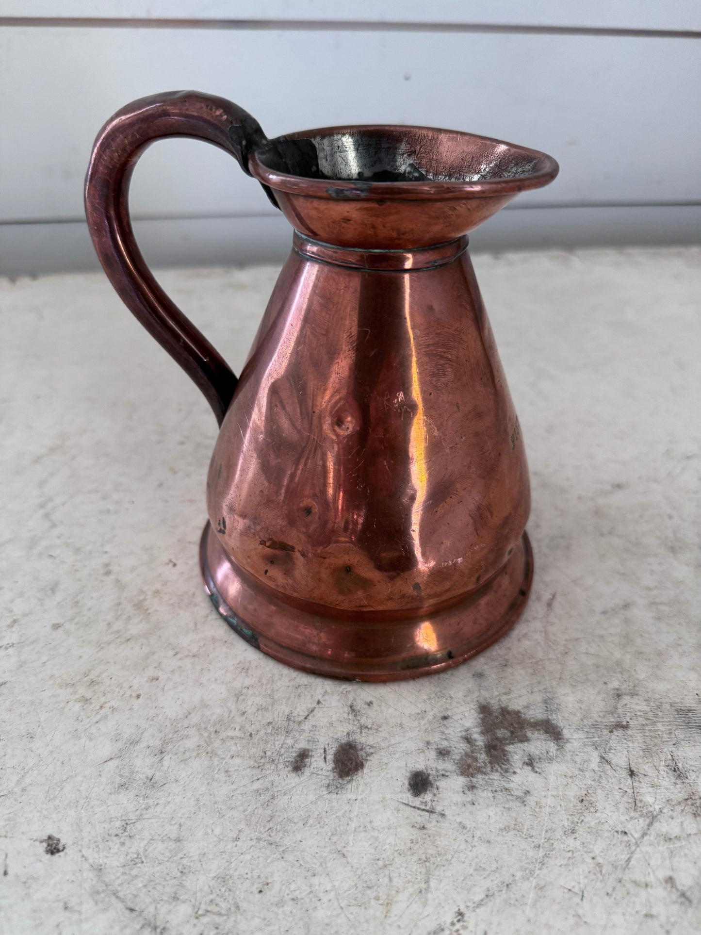 Antique Georgian pint Copper Haystack Pitcher