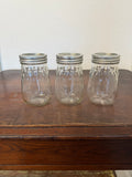 Fluted glass ball jar with lid