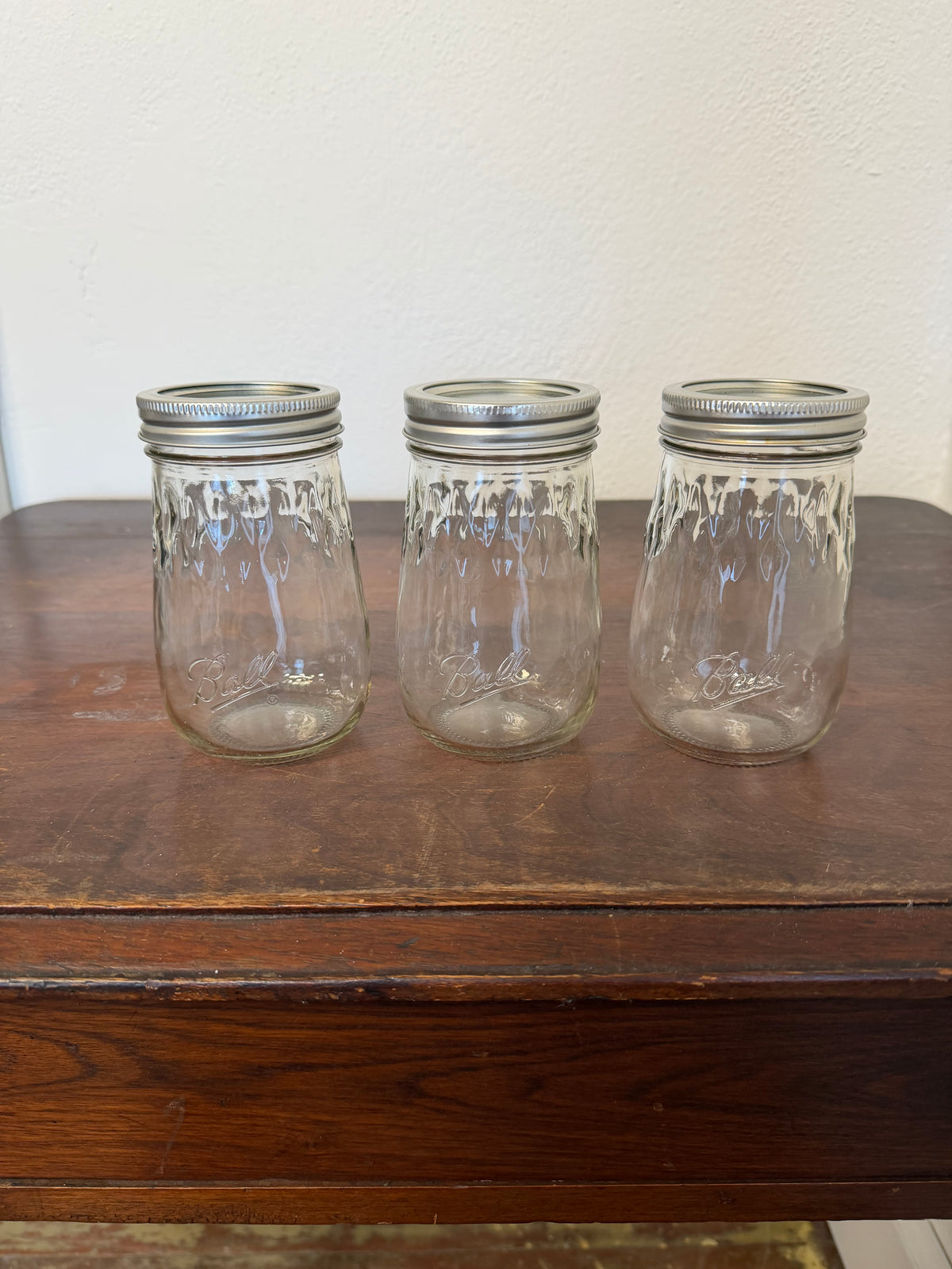 Fluted glass ball jar with lid