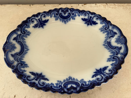 Antique Flow Blue Clifton Ironstone Platter