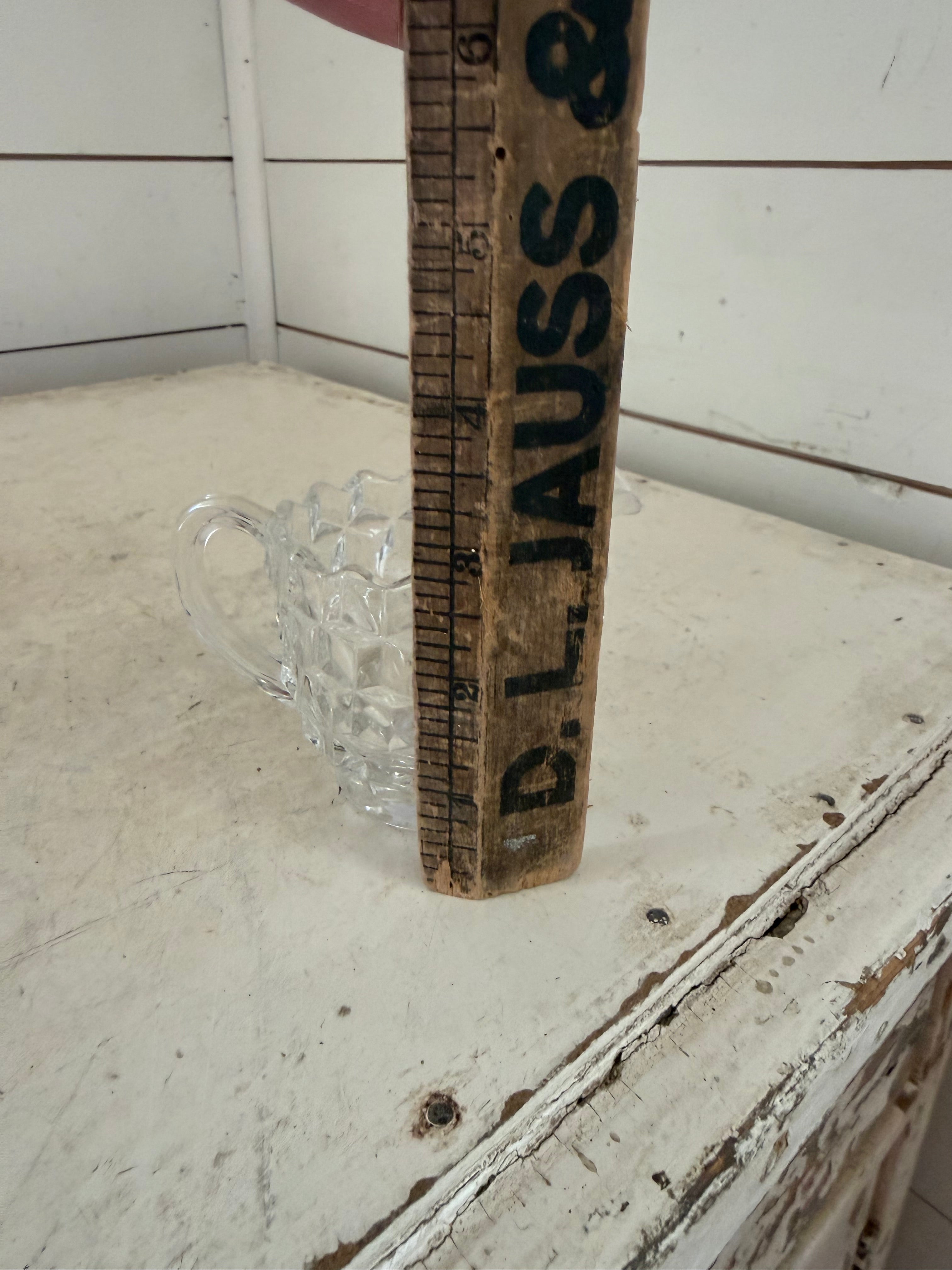 Fostoria American Cubist Glass Pitcher Vintage Clear Pressed Glass Creamer