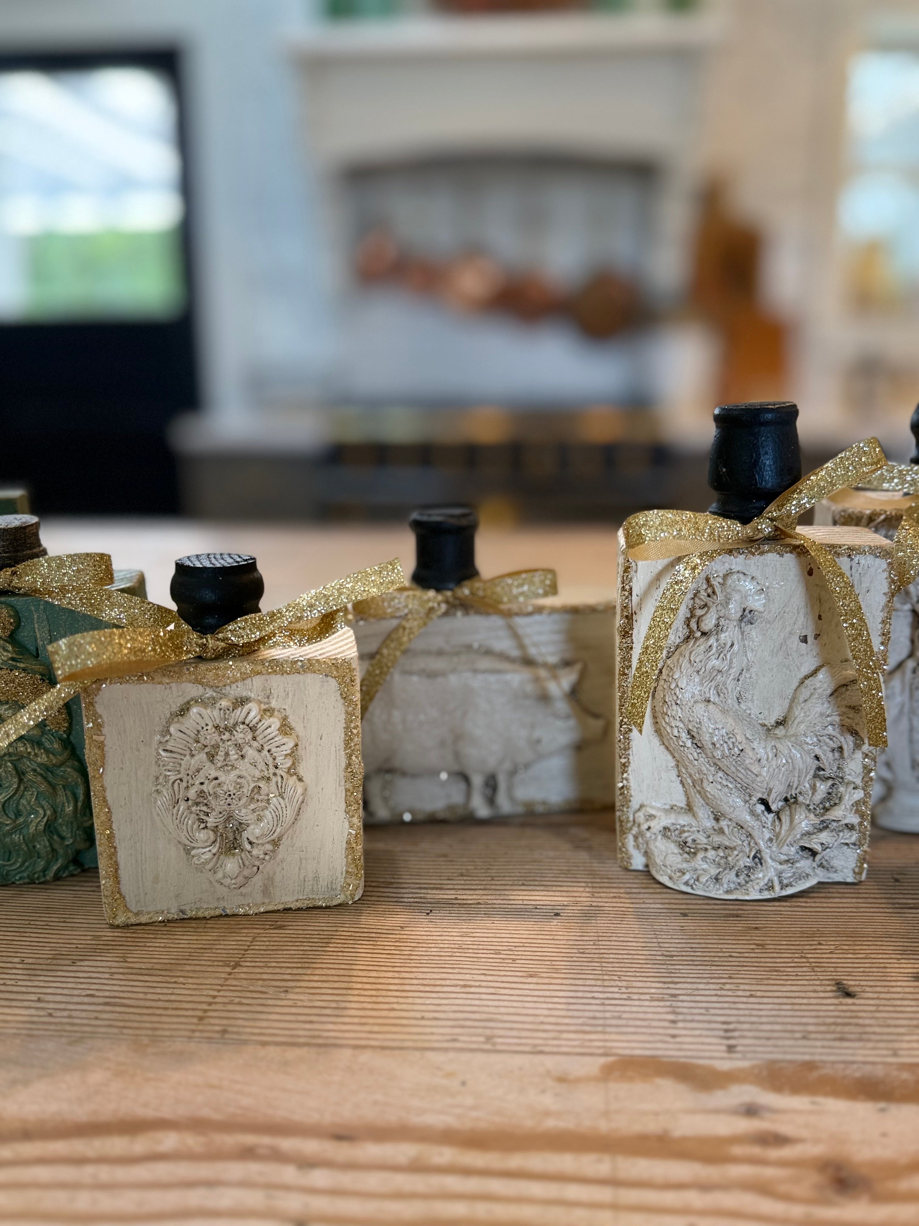 Handmade Holiday Shelf Sitters sold individually