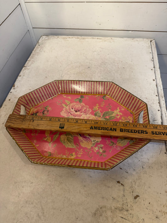 Vintage style octagonal floral platter