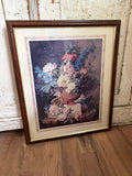 Vintage Framed Floral Still-life Art Print Will get makeover