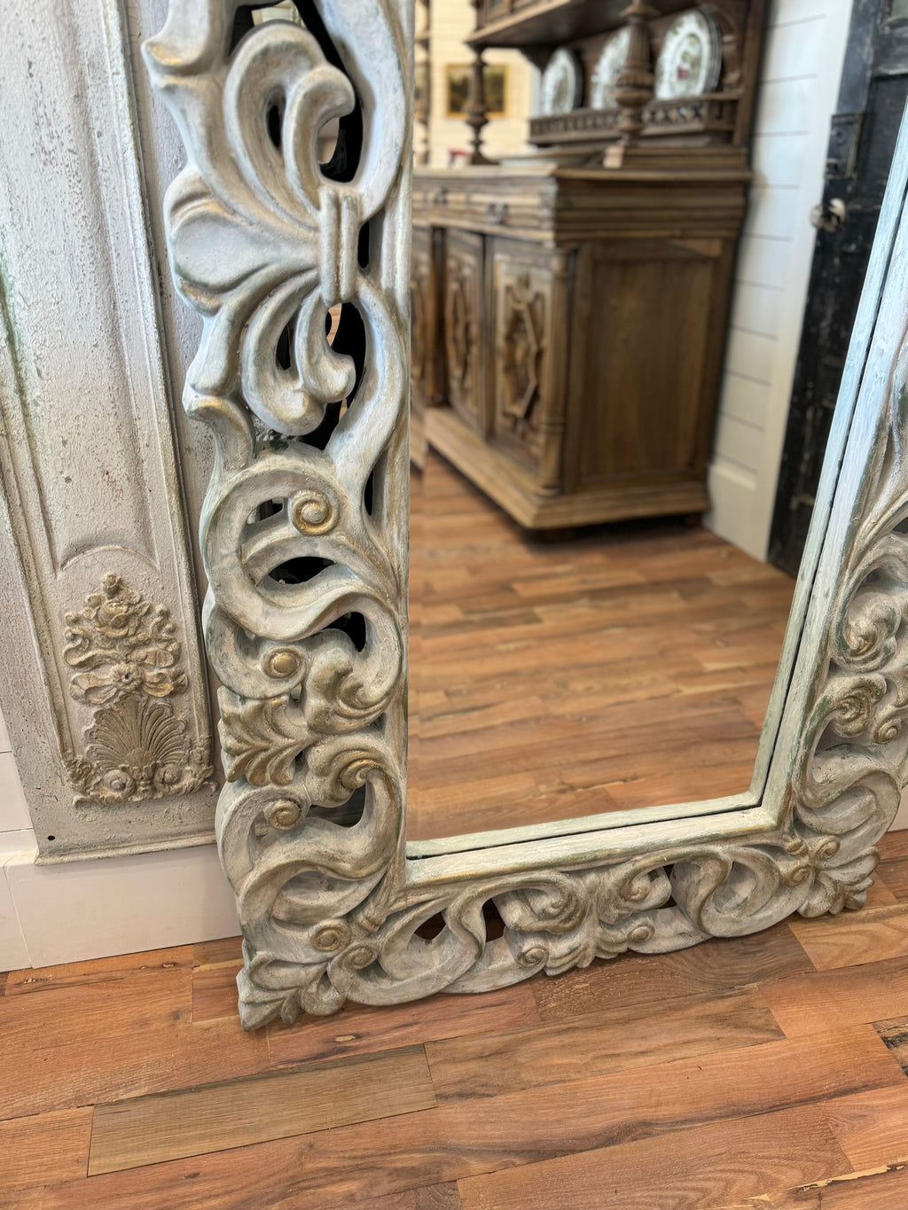 French Country Hand Painted Beveled Mirror