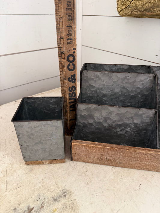 Galvanized Desk organizer