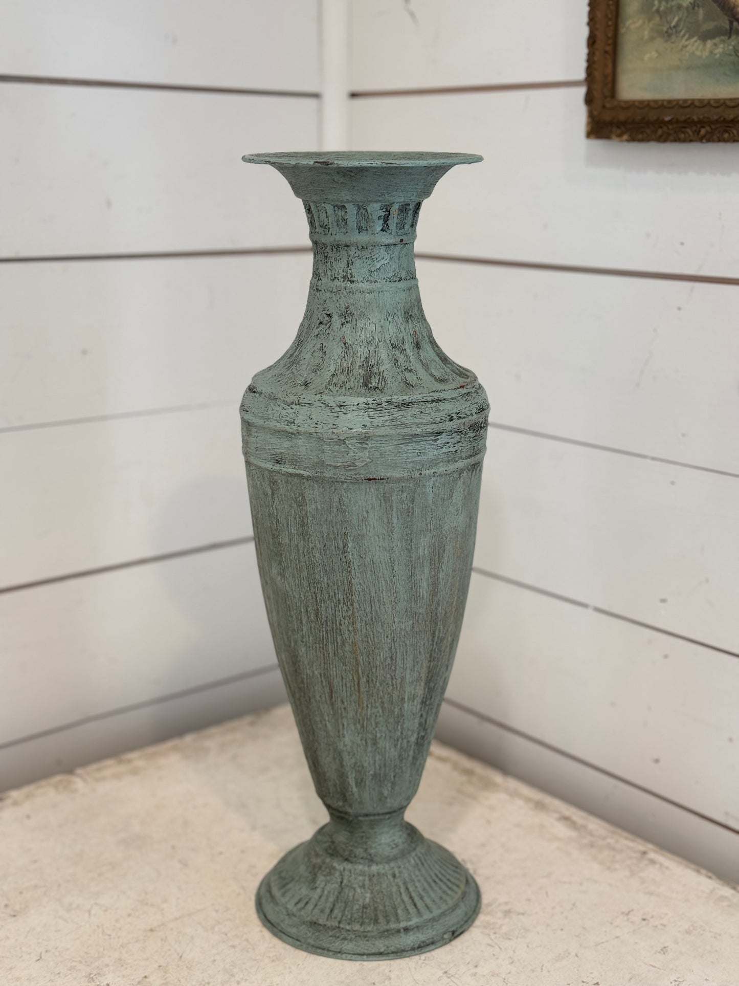 Hand painted Metal Urn