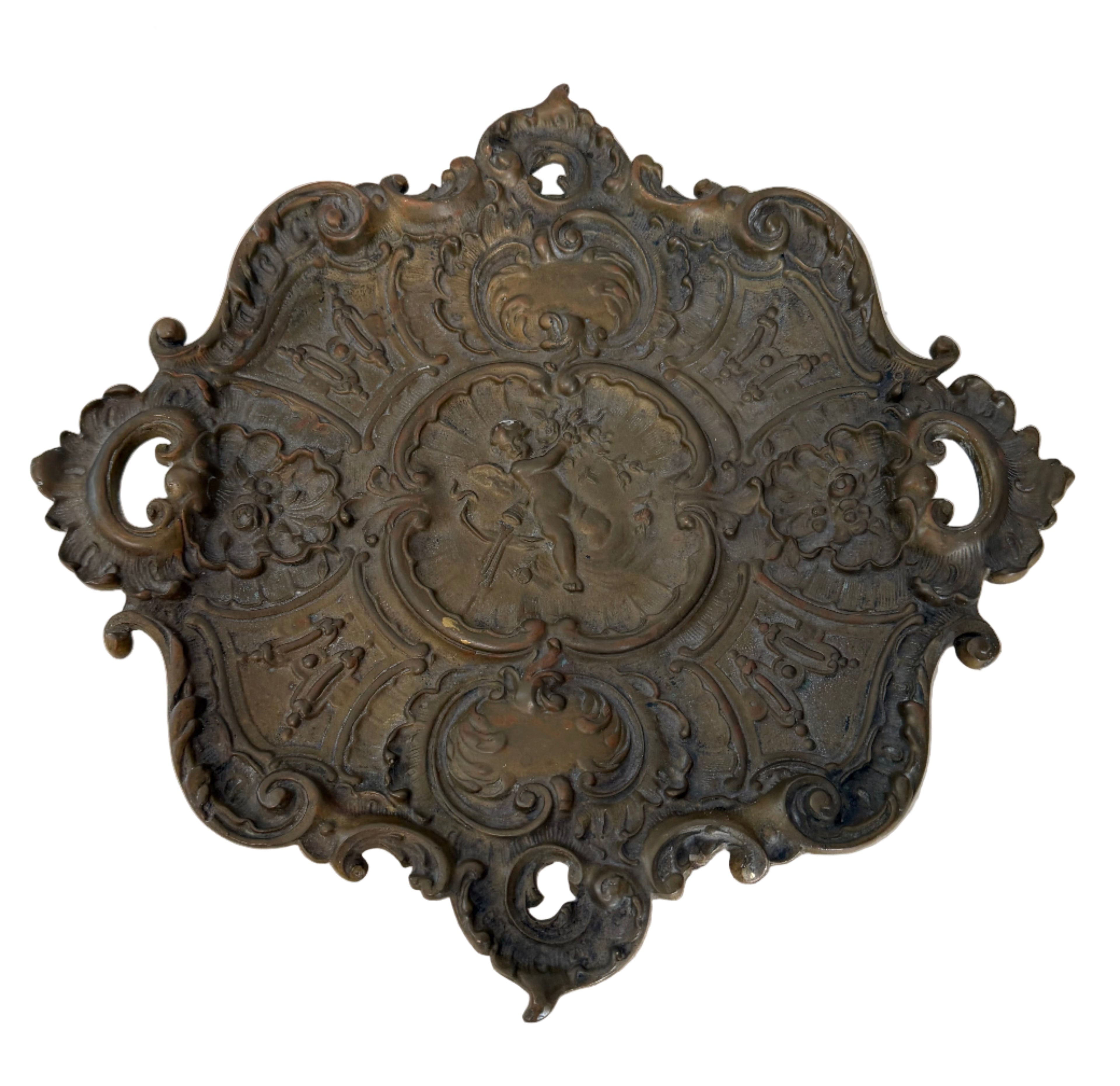 Neoclassical Style Bronze Cupid Dish