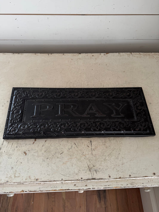 “Pray” Pressed Tin Wall Art will get makeover