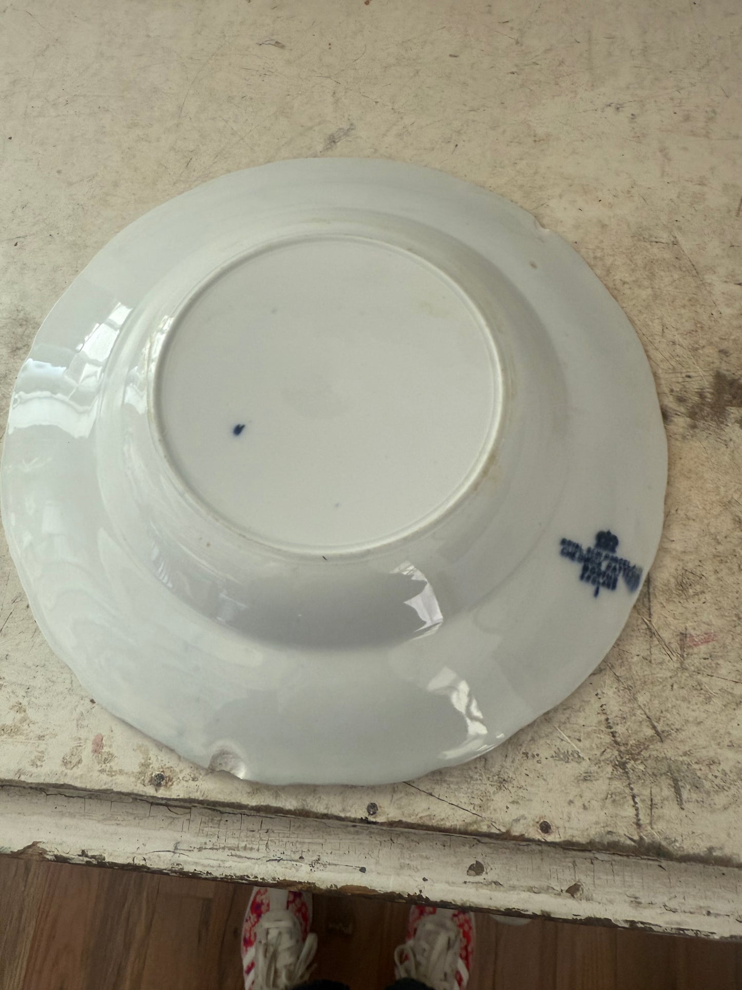 Antique Ironstone flow blue Booth's Cheswick pattern soup bowl as is see pictures