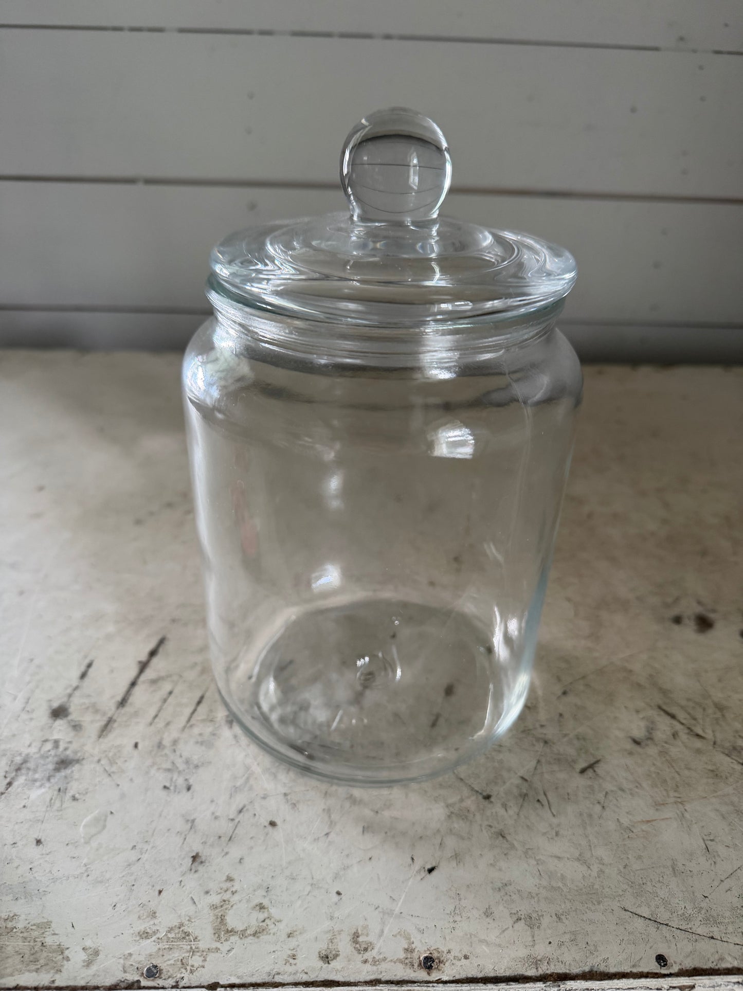 Half Gallon Clear Glass Canister with Lid - Will Get Makeover