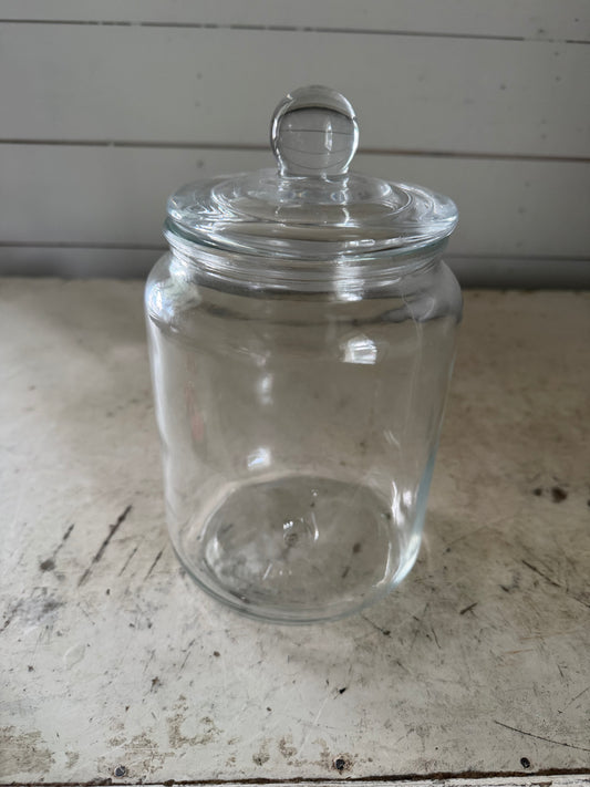 Half Gallon Clear Glass Canister with Lid - Will Get Makeover