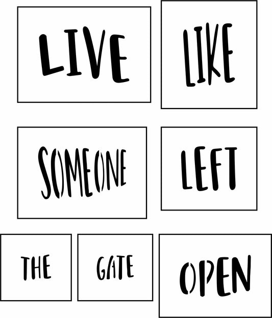 Live Like Someone Left The Gate Open Sign Bar Kit | JRV Stencil Designed by Debi from Debi's Design Diary