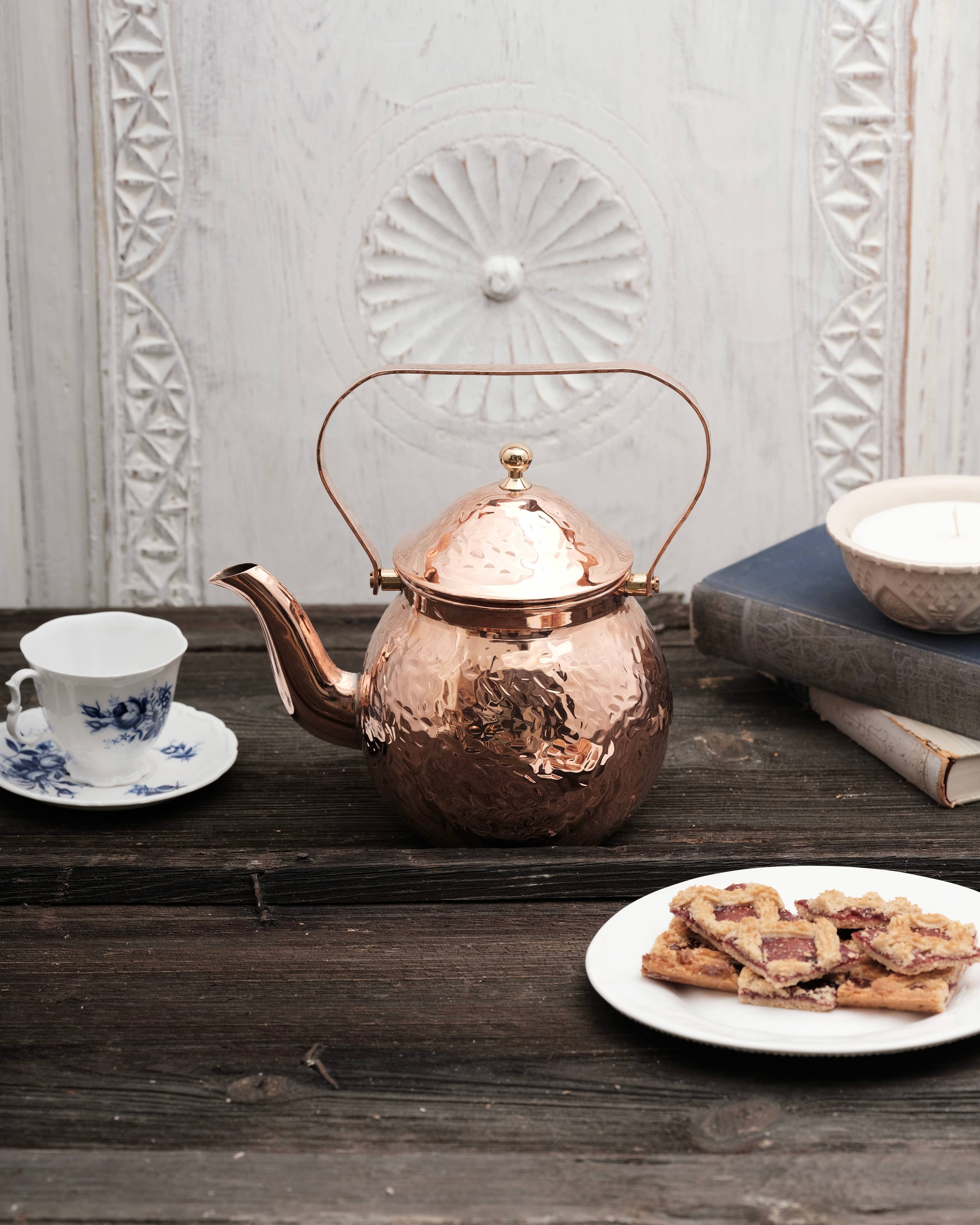 Coppermill Kitchen Vintage Inspired Hand Hammered Teapot - copper